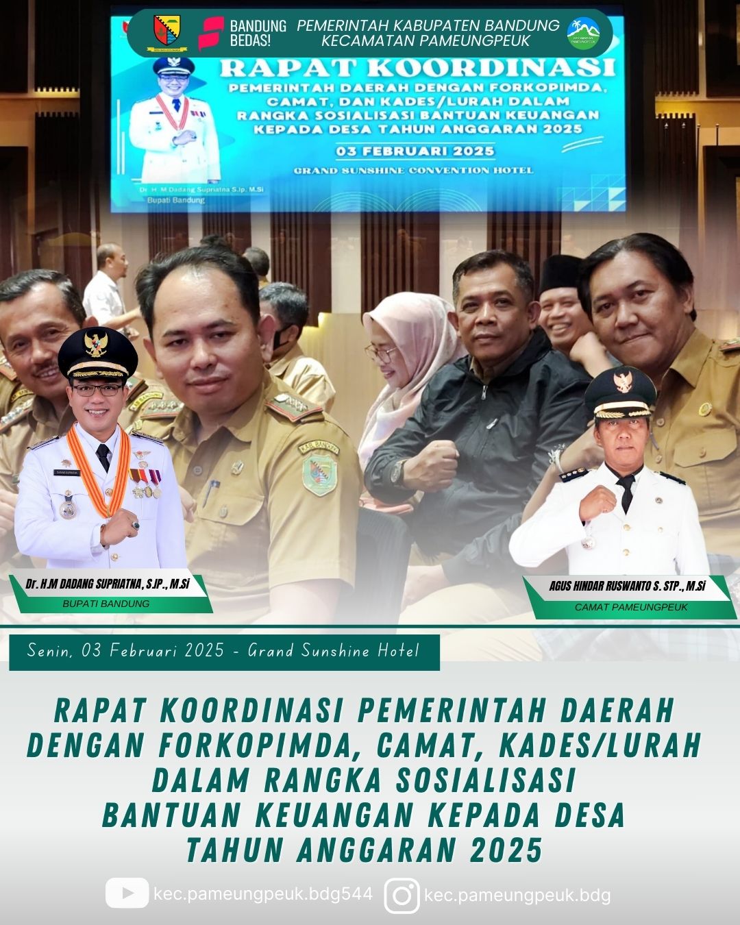 rapat-koordinasi-pemerintah-daerah-dengan-forkopimda-camat-kades-lurah-dalam-rangka-sosialisasi-bantuan-keuangan-kepada-desa-tahun-anggaran-2025-di-grand-hotel-sunshine
